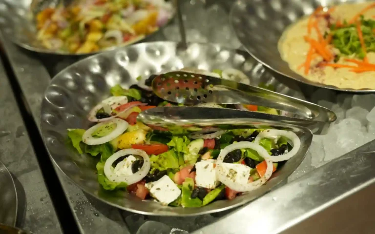 Mixed vegetable salad served at dinner cruise buffet UAE.