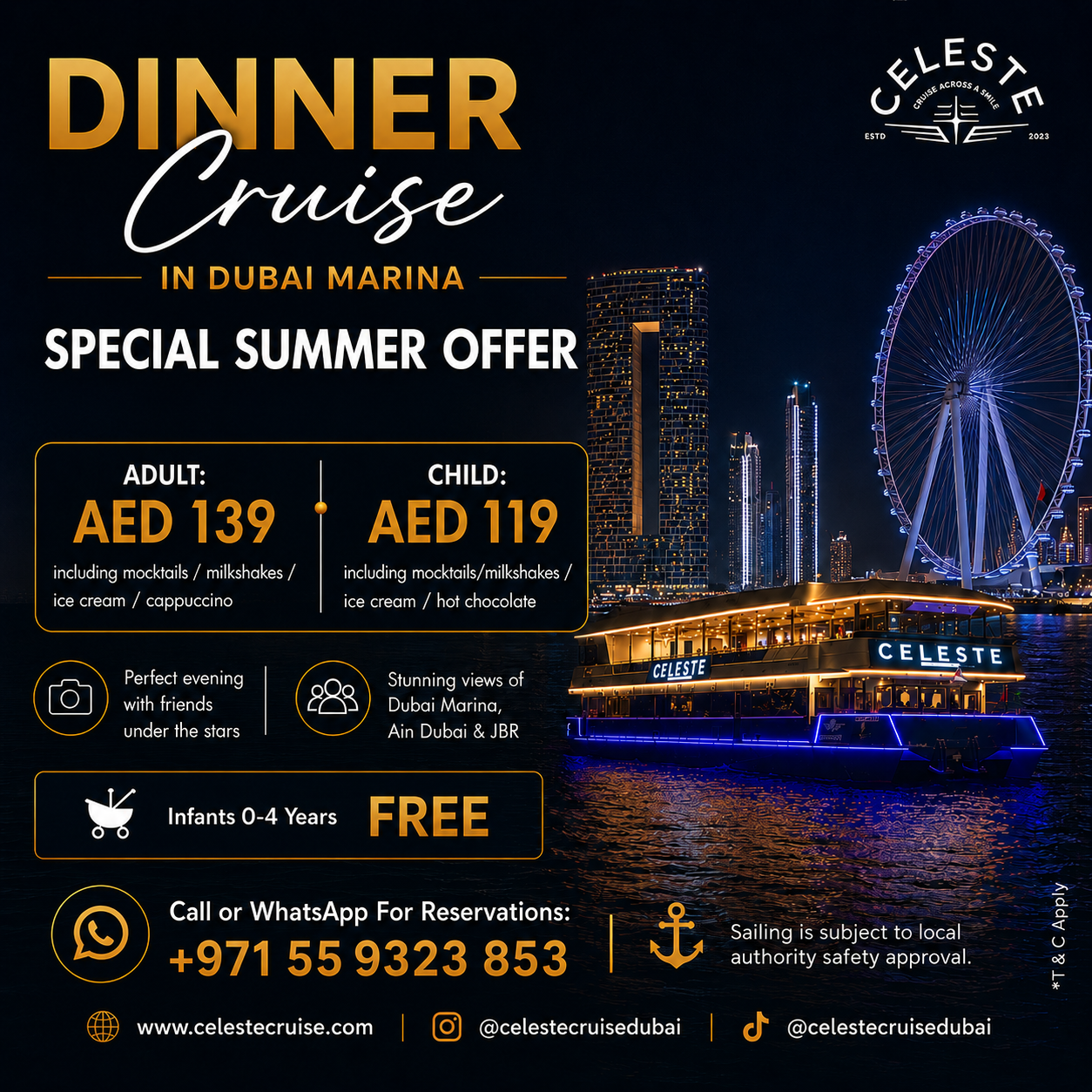luuxry dinner cruise dubai marina silver pacakge offer