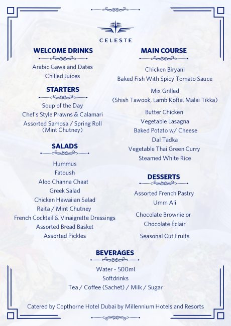 dinner cruise dubai marina menu english