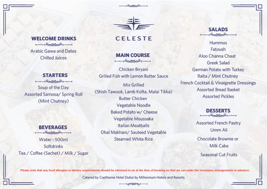 Celeste Cruise Menu Sep 2026
